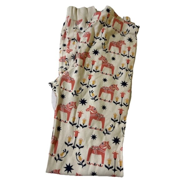 Hanna Andersson Other - Hanna Andersson Girls Pajama Pants Size 14 Pink Dala Horses Organic Cotton